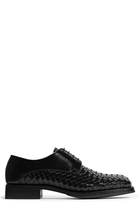 Smashed Intrecciato Leather Derby (Men)