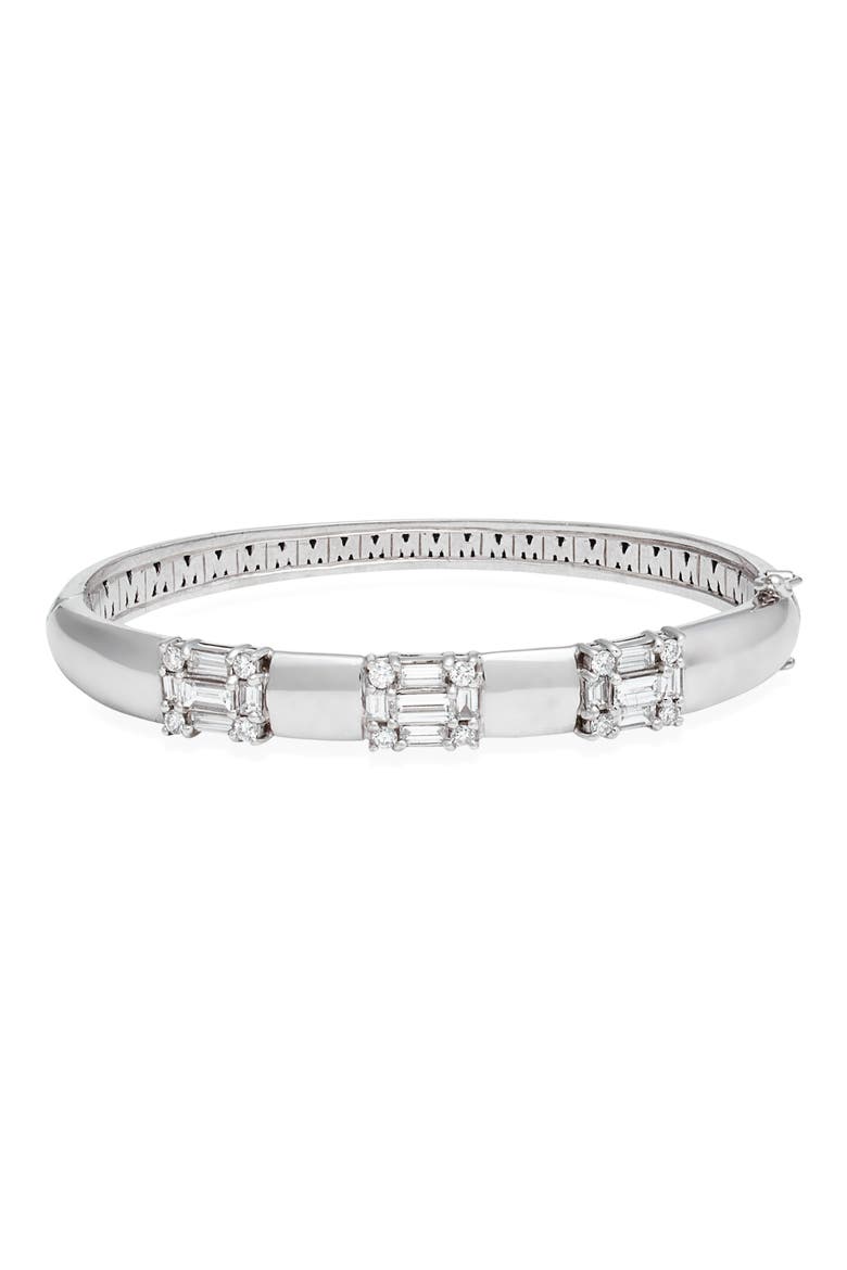 Clarity Diamond Station Bracelet, Main, color, 18K WHITE GOLD