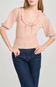 WAYF Paulina Puff Sleeve Sweater