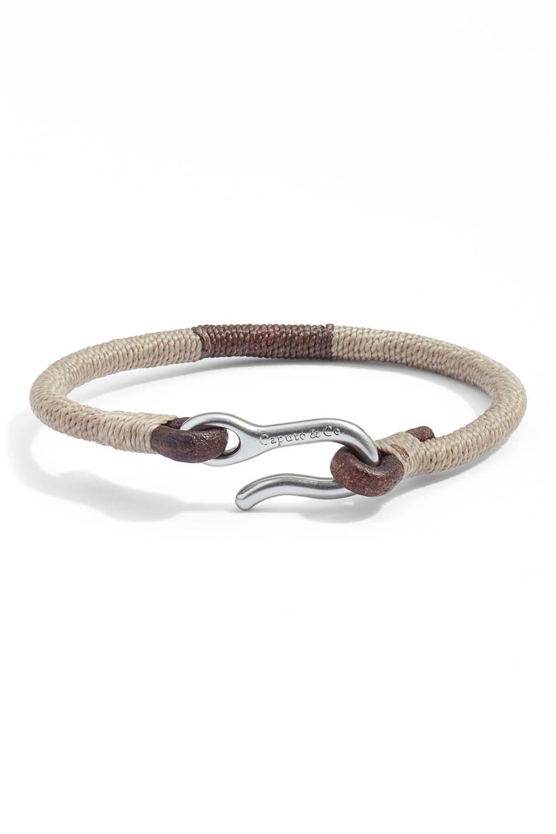 Men's Wrapped Leather Bracelet, Main, color, BROWN COMBO