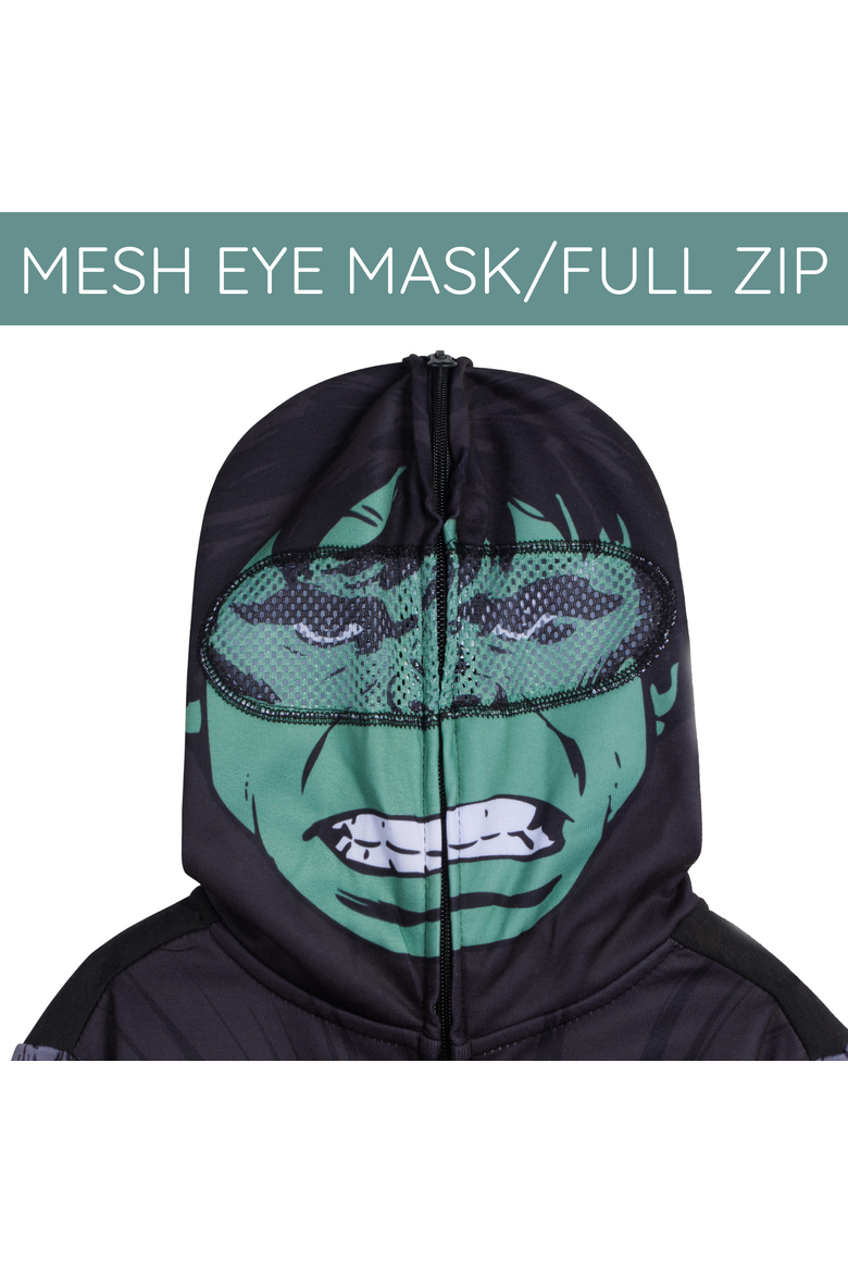 Avengers The Hulk Cosplay Fleece Zip-Up Hoodie, Alternate, color, Black Green Hulk