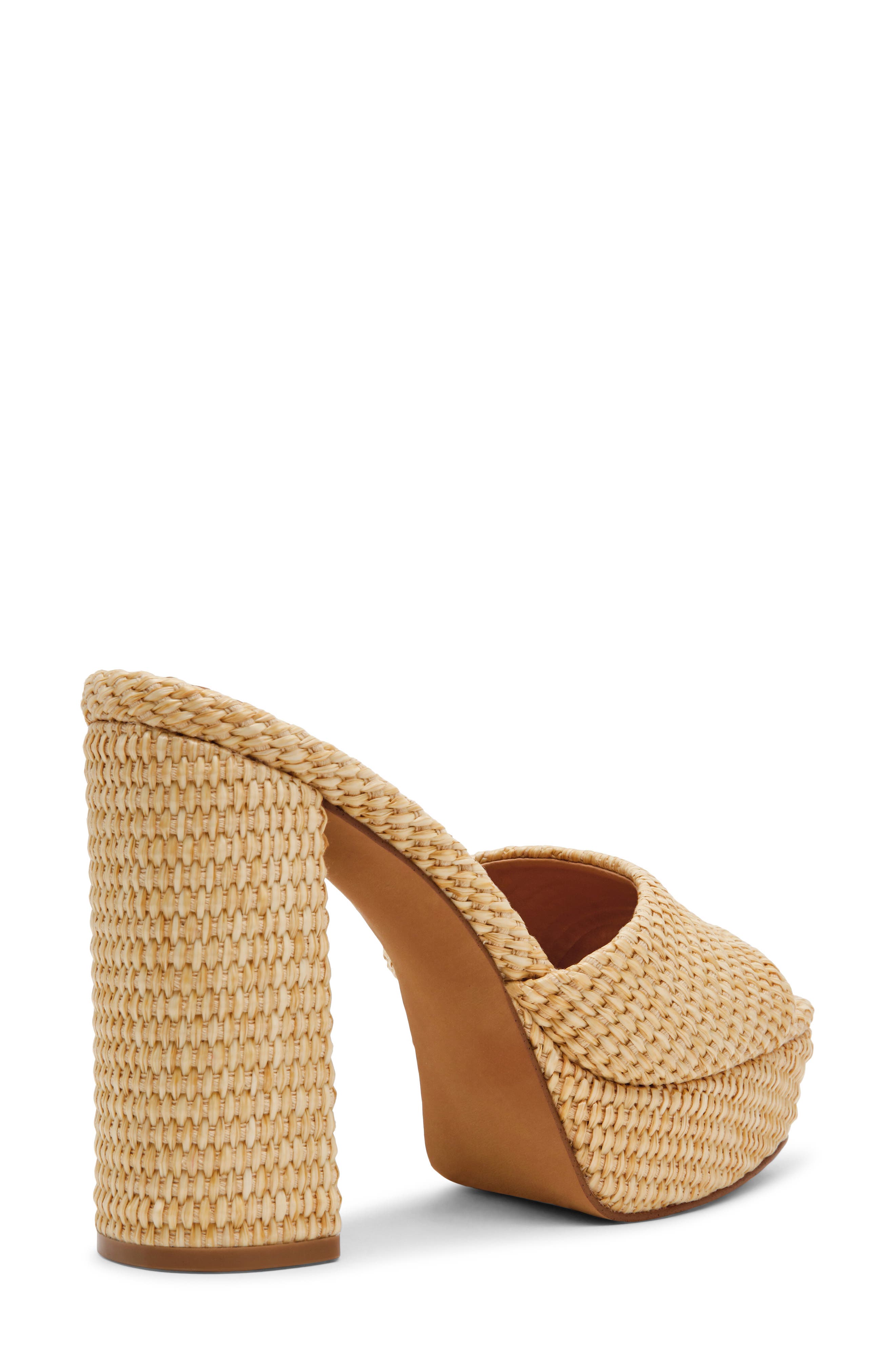 Steve Madden Joel Platform Sandal, Alternate, color, Natural Raffia