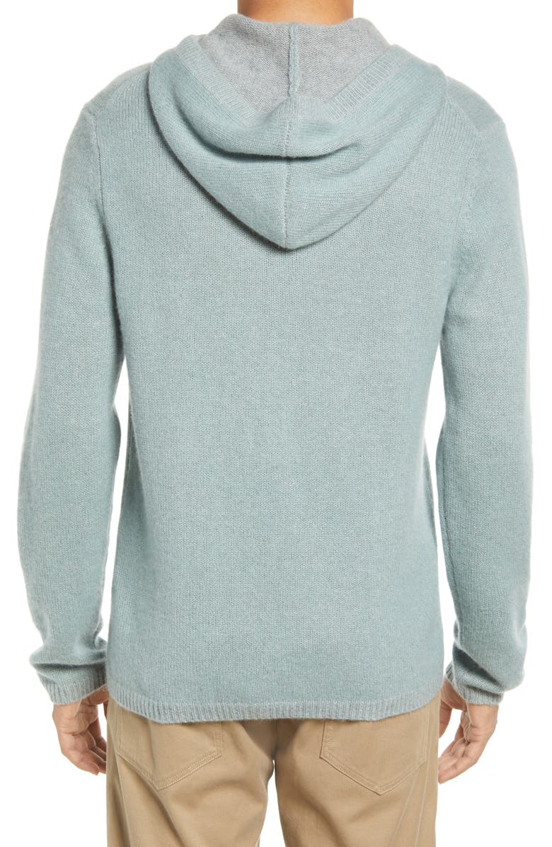 Vince Cashmere Sweater Hoodie, Alternate, color, Sagebrush/ H Grey