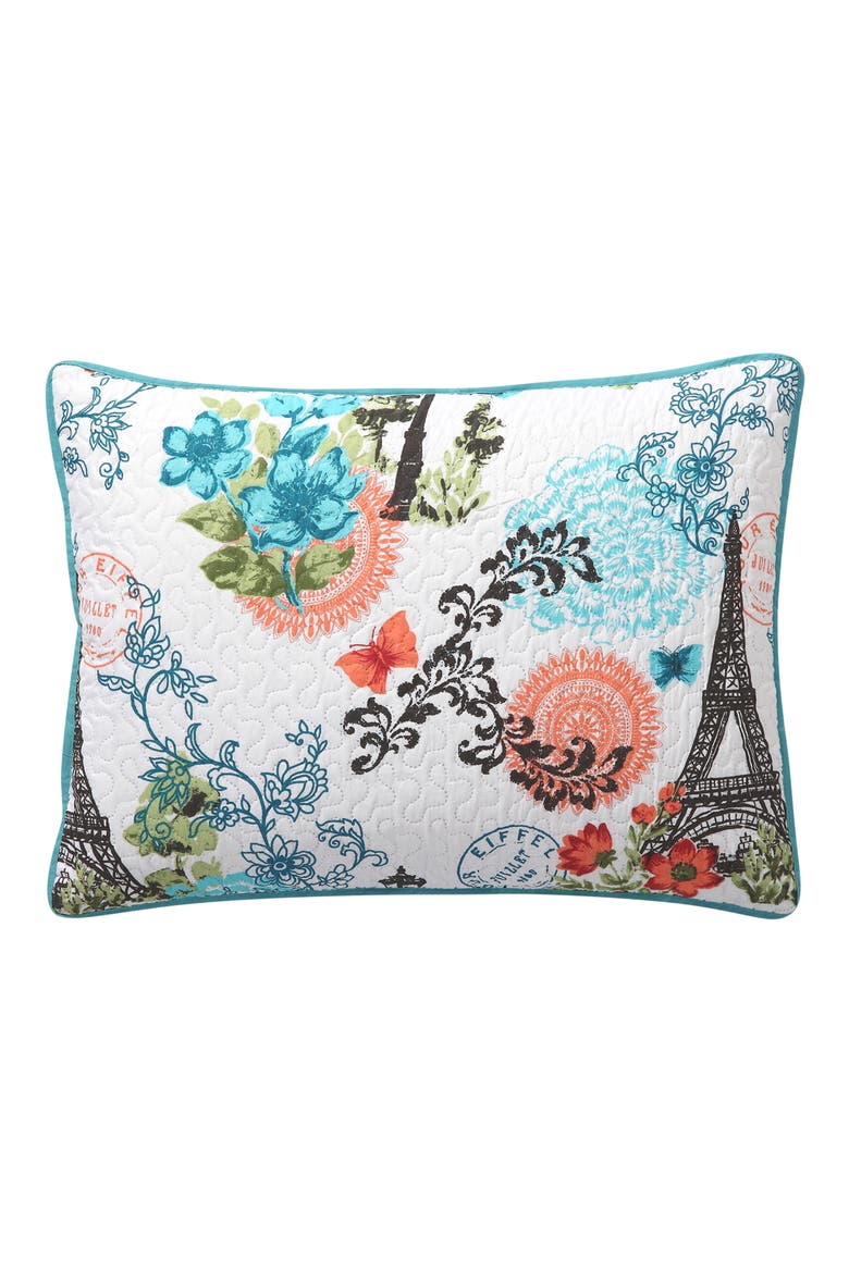 Eiffel Reversible Quilt Set - Full/Queen, Alternate, color, BLUE