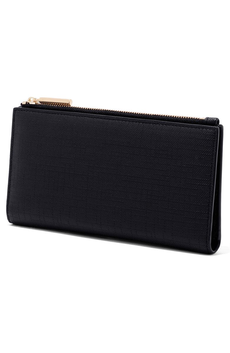 Dagne Dover Signature Slim Coated Canvas Wallet, Alternate, color,