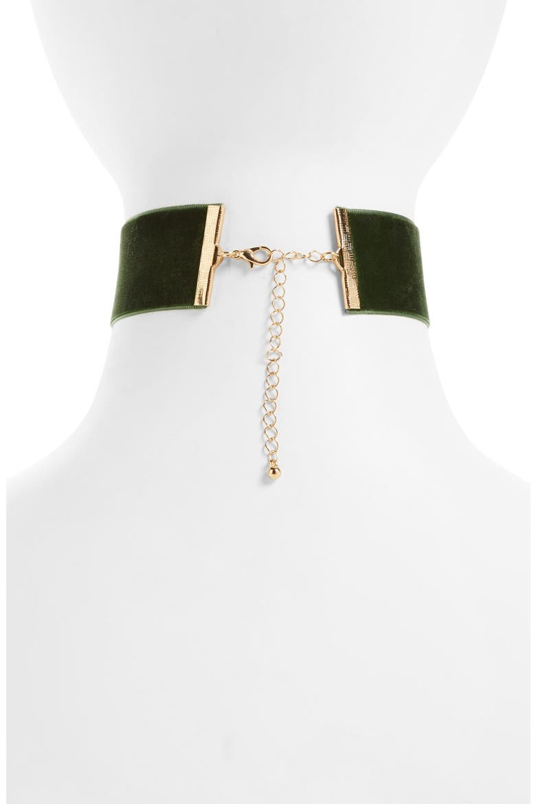 Wide Velvet Choker, Alternate, color, GREEN