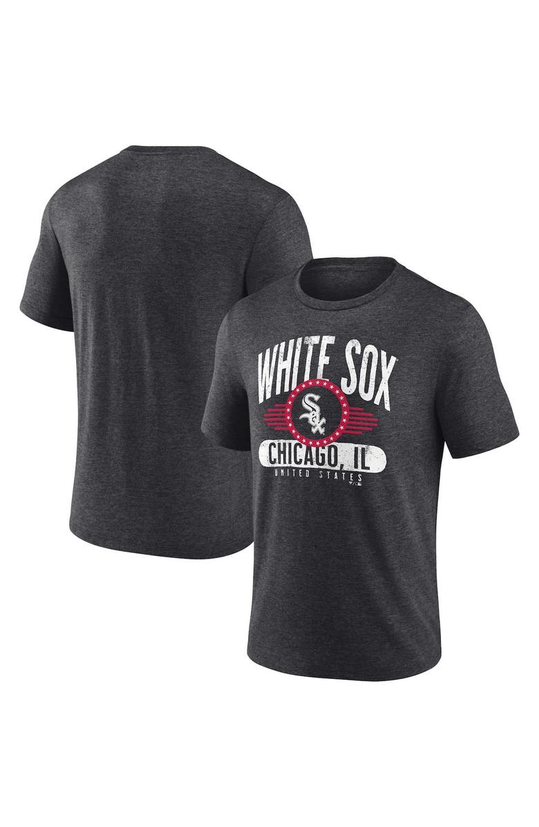 FANATICS Men's Fanatics Branded Heathered Charcoal Chicago White Sox Badge of Honor Tri-Blend T-Shirt, Main, color,