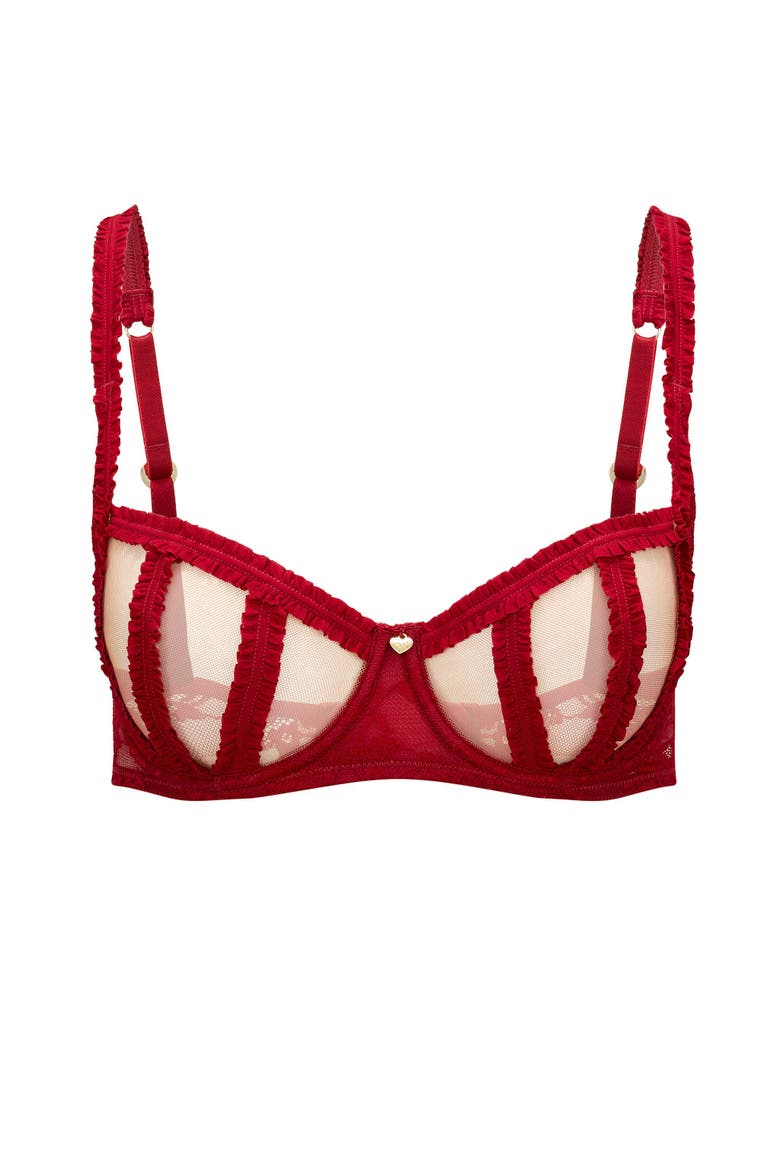 Lovisa Unlined Balconette Bra, Alternate, color, Dark red