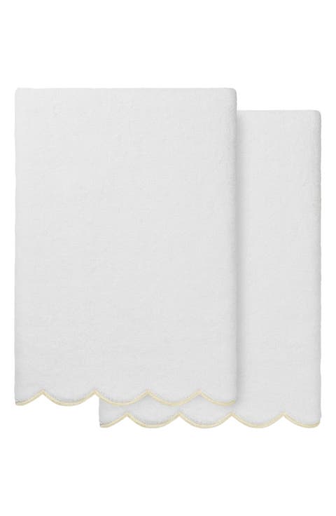 Adornia Scallop Set of 2 Bath Towels