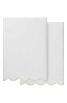 Adornia Scallop Set of 2 Bath Towels