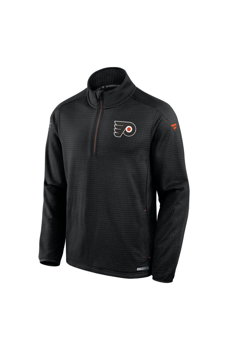 FANATICS Men's Fanatics  Black Philadelphia Flyers Authentic Pro Rink Quarter-Zip Jacket, Alternate, color, 