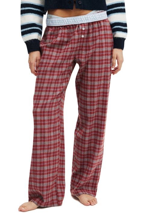 Women
s Flannel Wide Leg Pant