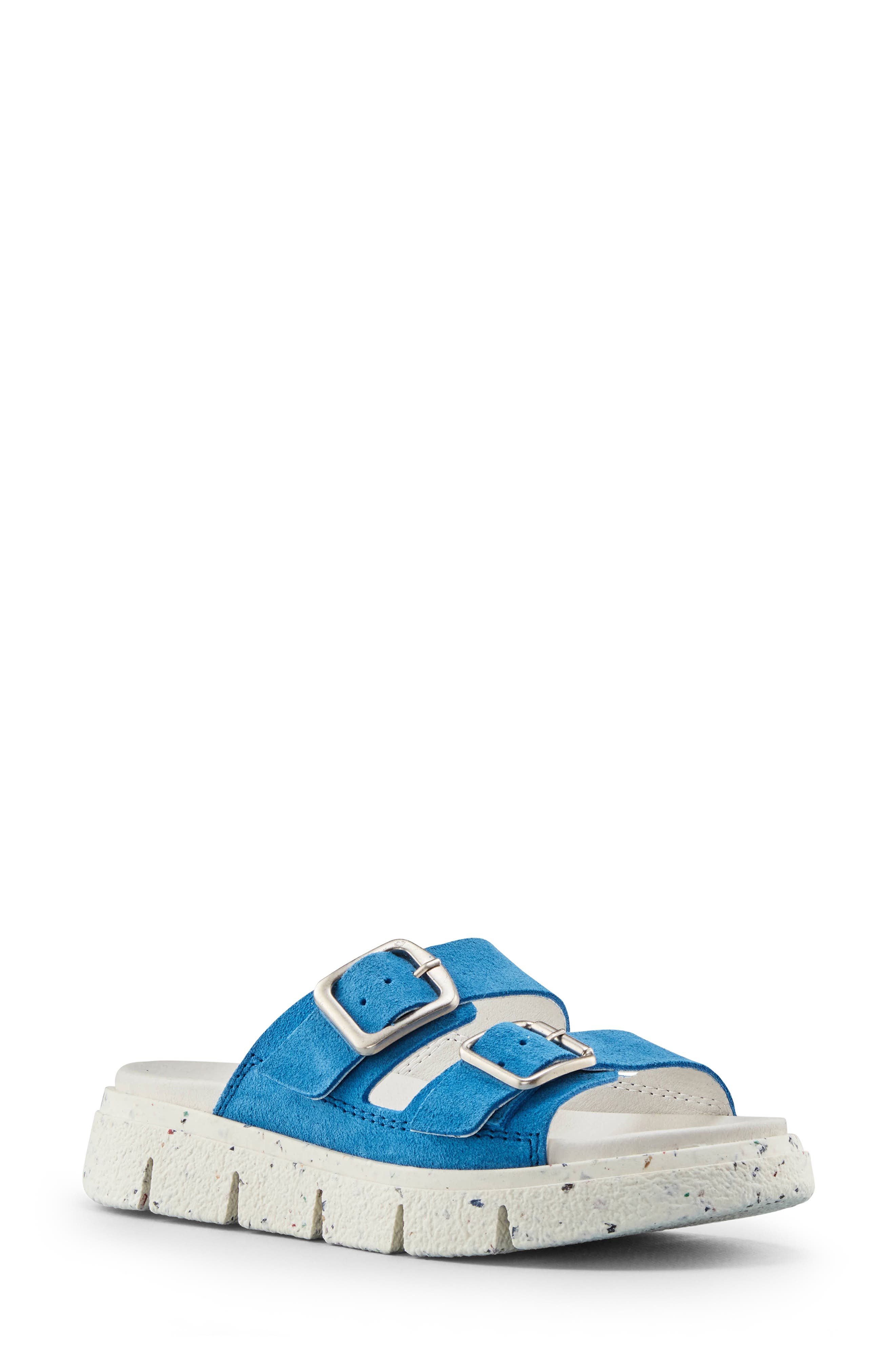 Piera Water Repellent Slide Sandal, Main, color, BLUE