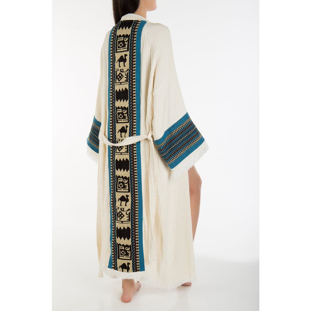 Forever & Always Shoes Kaia Emroidered Sleeve Handmade Kimono In White 1