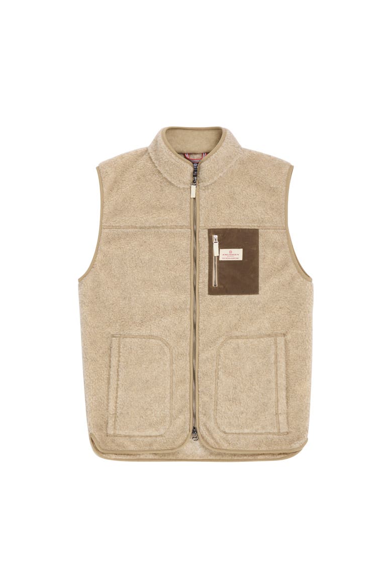 Heroes Wool Fleece Vest Mens, Main, color, Natural