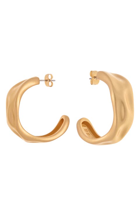 Halle Hammered Hoop Earrings