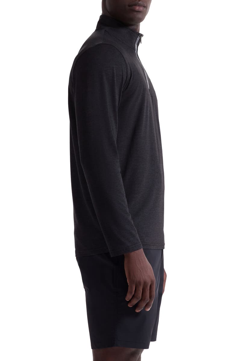 Bugatchi Quarter Zip Pullover, Alternate, color, Black