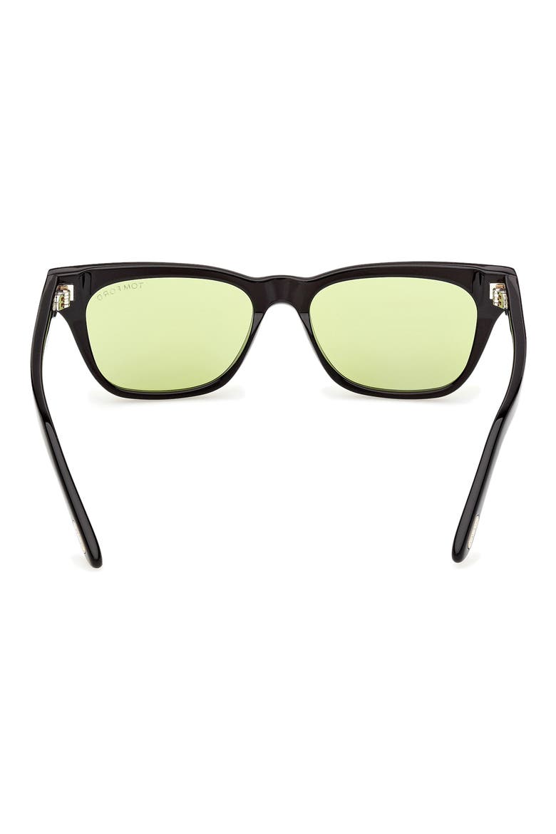 Penn 53mm Rectangular Sunglasses, Alternate, color, BLACK / BRIGHT GREEN LENS
