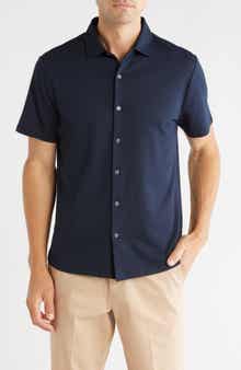 Robert Barakett Glensea Short Sleeve Button-Up Knit Shirt