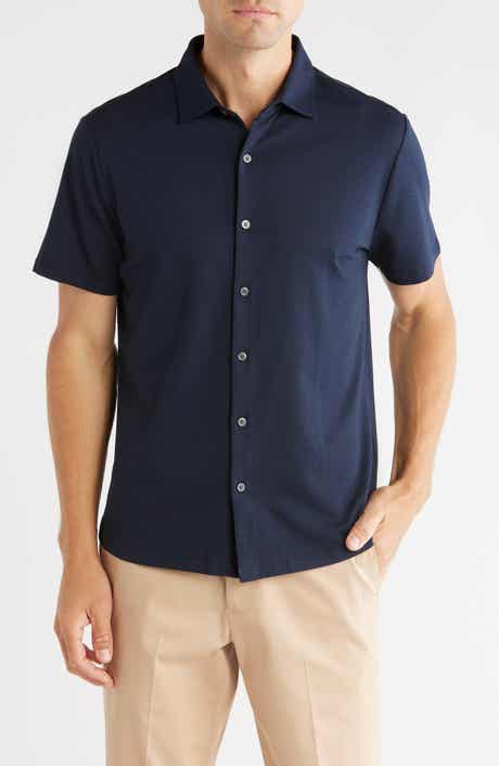 Robert Barakett Glensea Short Sleeve Button-Up Knit Shirt