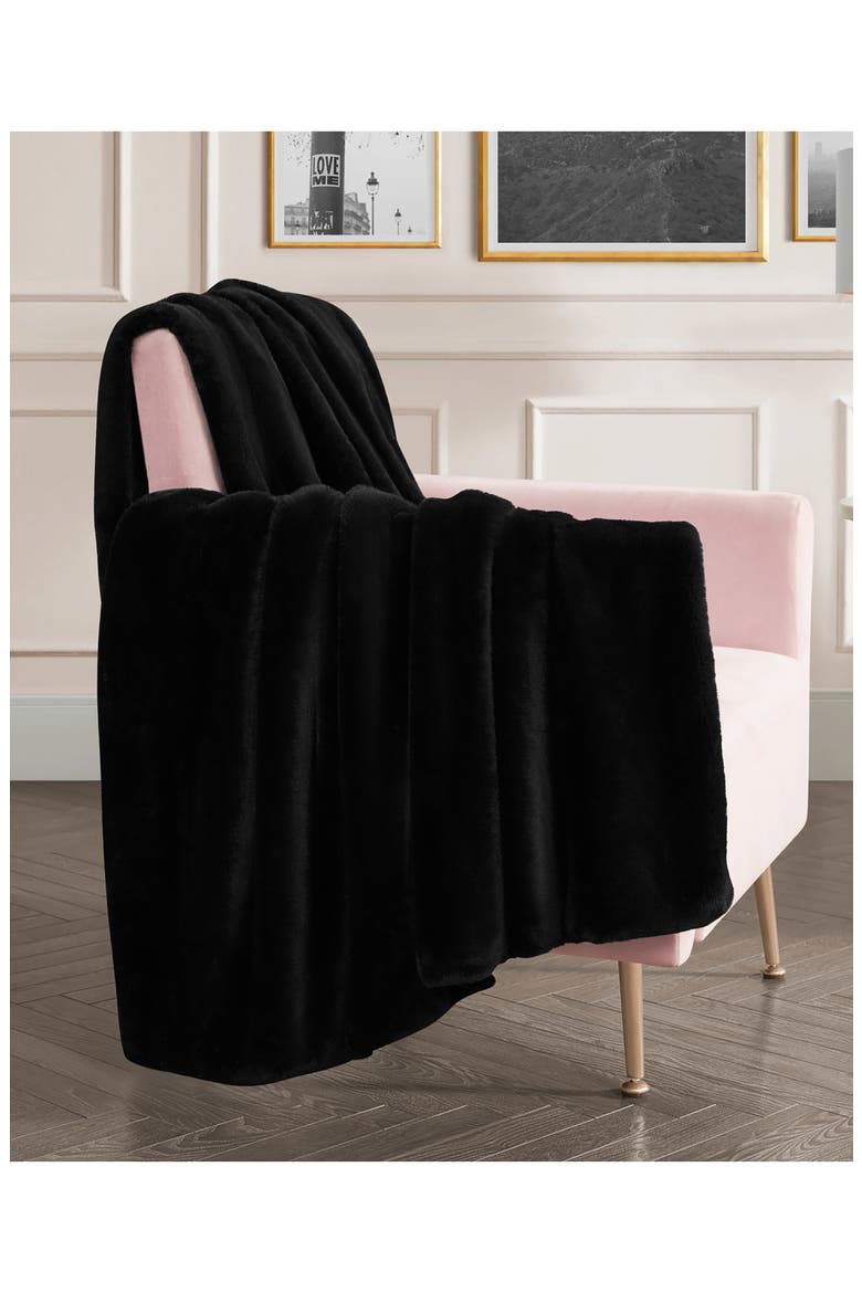 Plush Throw Blanket, Alternate, color, BLACK