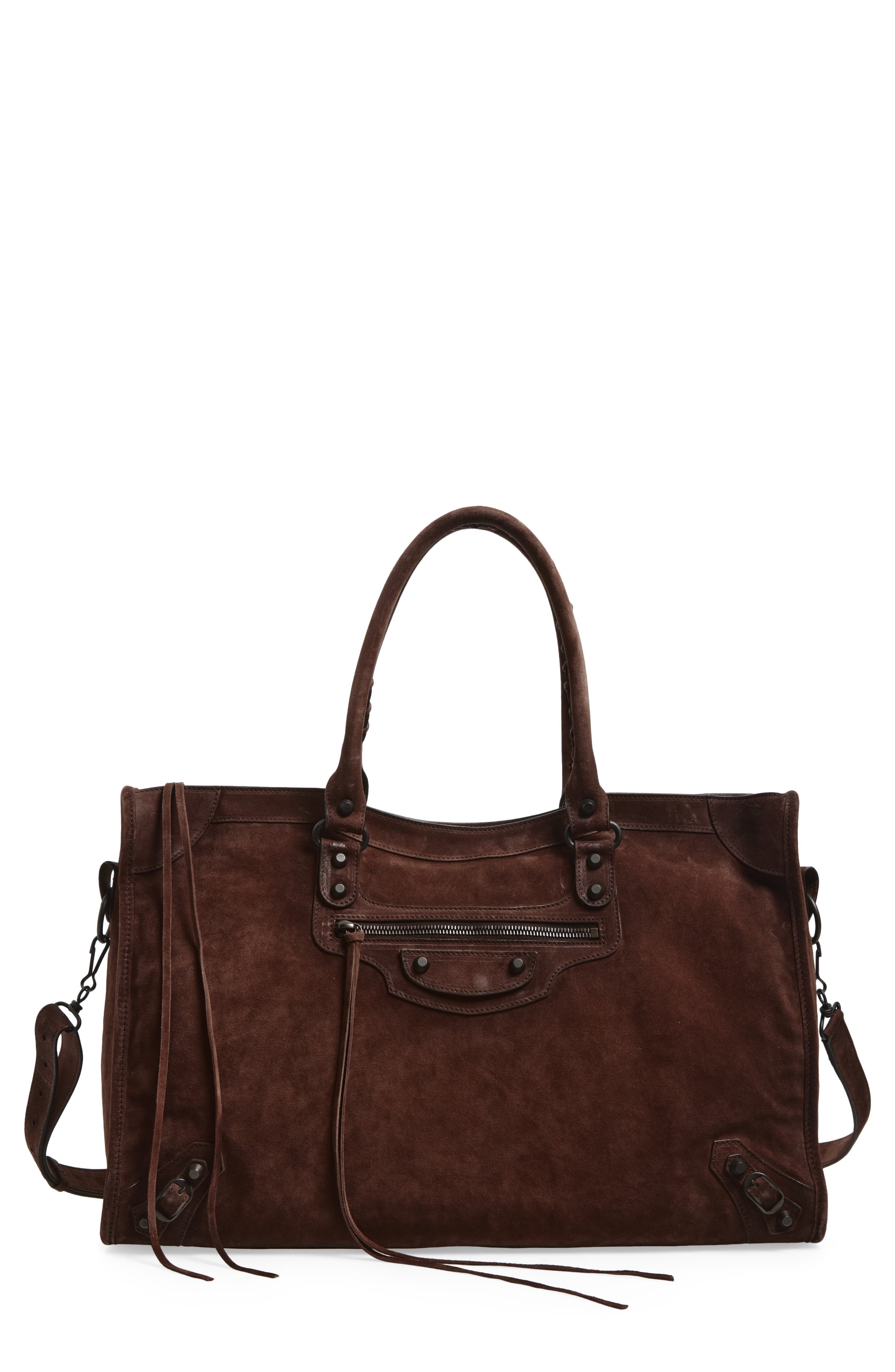 Balenciaga Large Le City Suede Satchel, Main, color, 