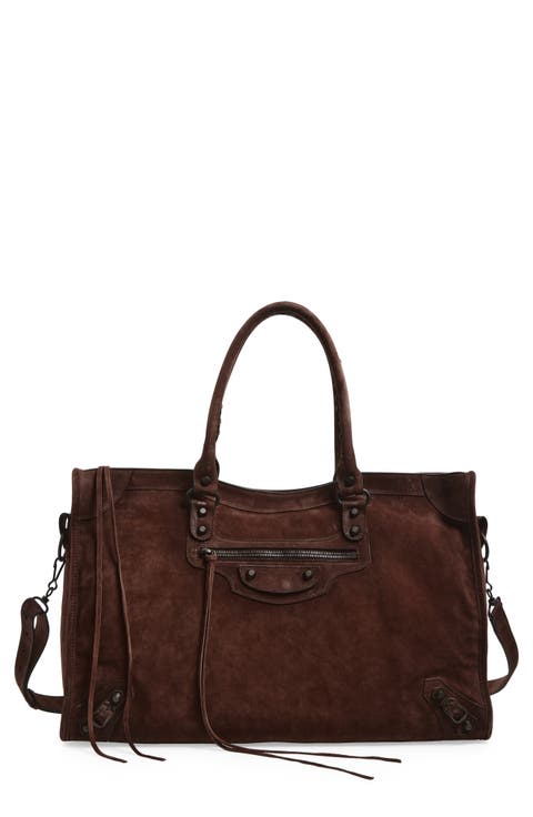 Large Le City Suede Satchel