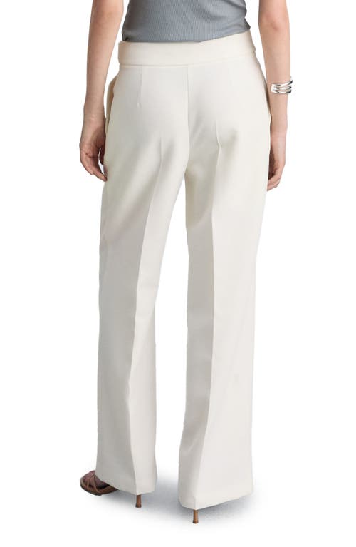 Shop Mango Cinto Belted Straight Leg Pants In Ecru