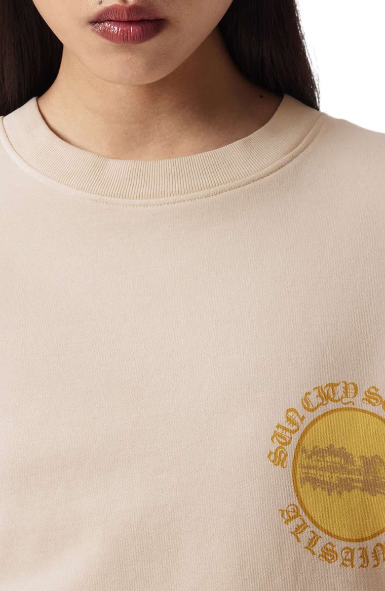 AllSaints Sun City Etta Graphic Sweatshirt, Alternate, color, Birch White