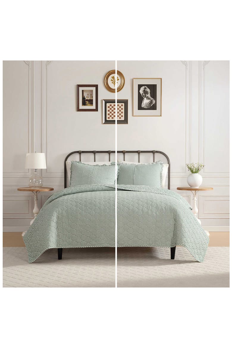 Bedford Quilt & Sham Set, Alternate, color, DARK GREEN