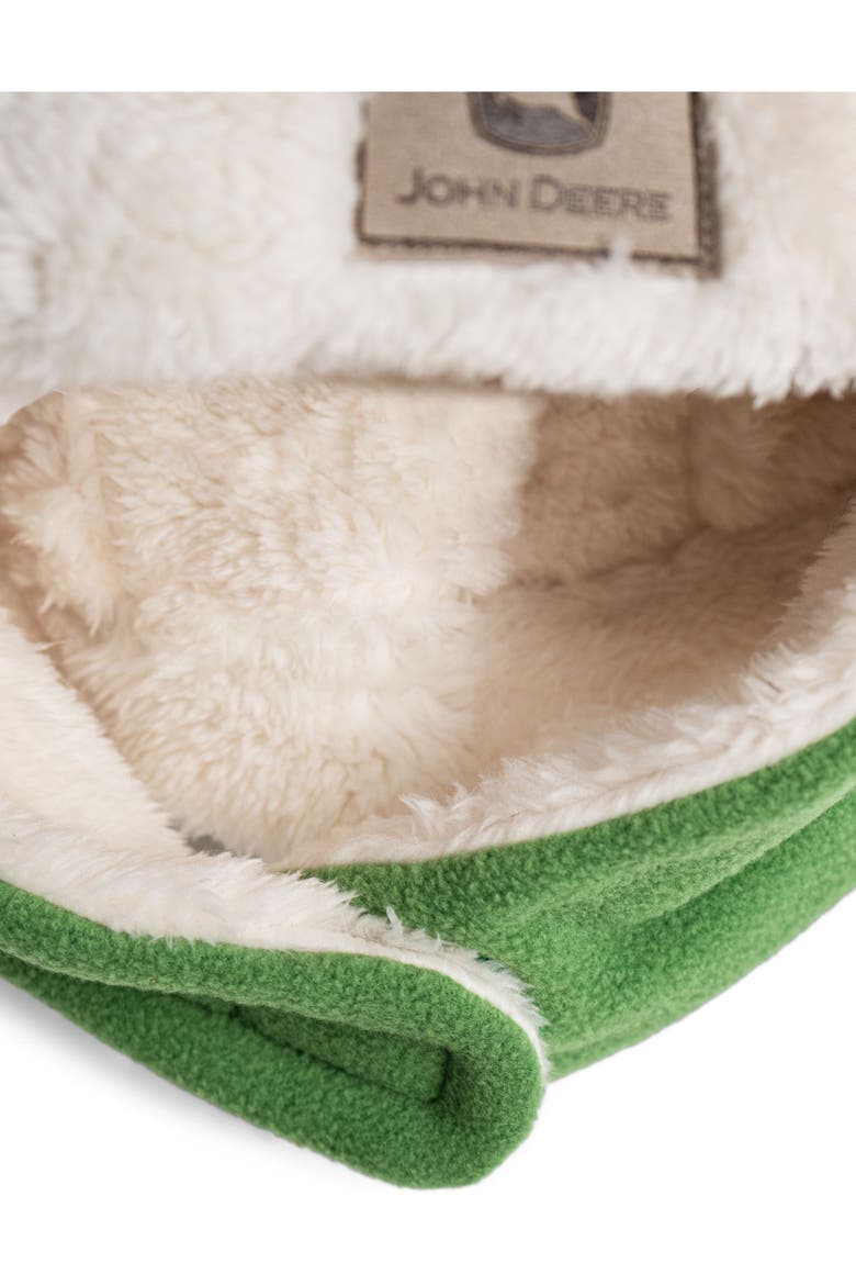 Fleece Trapper Hat, Alternate, color, Green and Off White