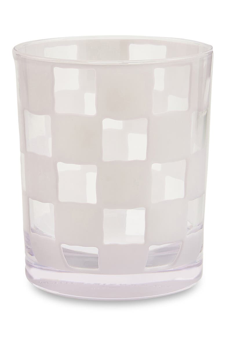 Set of 4 White Check Acrylic Tumblers, Alternate, color, WHITE