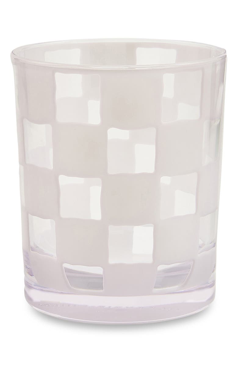 MACKENZIE CHILDS Set of 4 White Check Acrylic Tumblers, Alternate, color, White