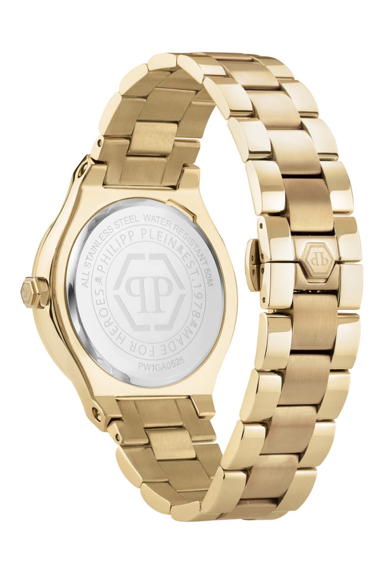 Plein Underdog Green Dial Bracelet, 44mm, Alternate, color, GOLD1