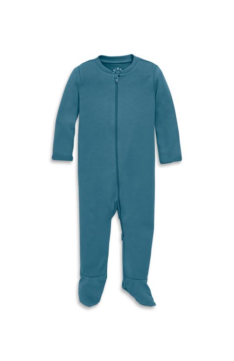 Baby Organic Zip Footie In Solid