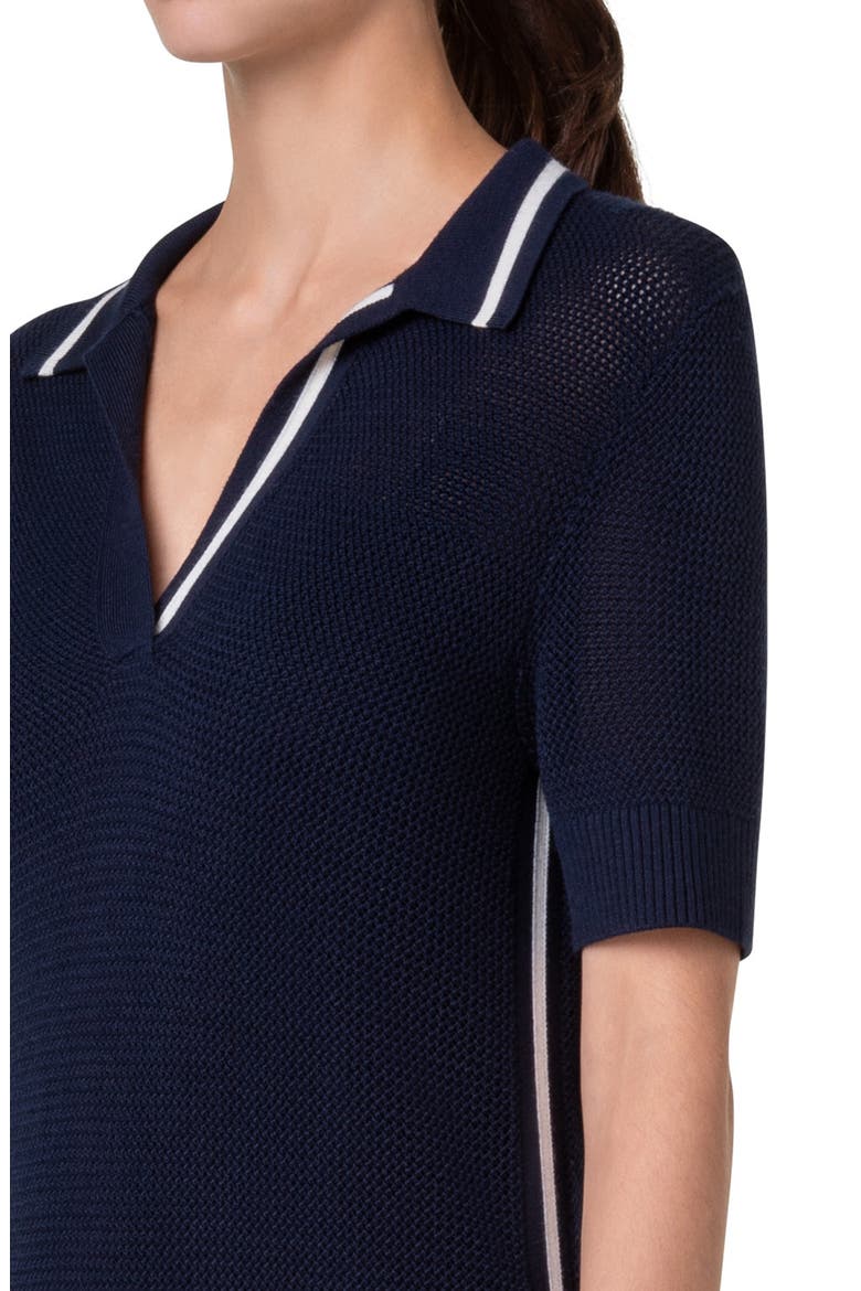 Signature Tipped Polo Sweater Dress, Alternate, color, INK-CREAM