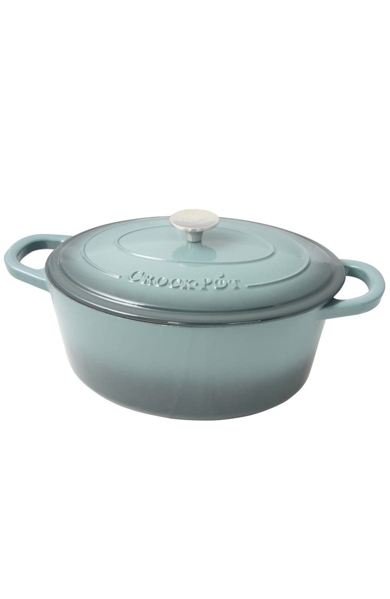 Crock-pot 7 Quart Enameled Cast Iron Oval Dutch Oven, Main, color, Metallic Silver