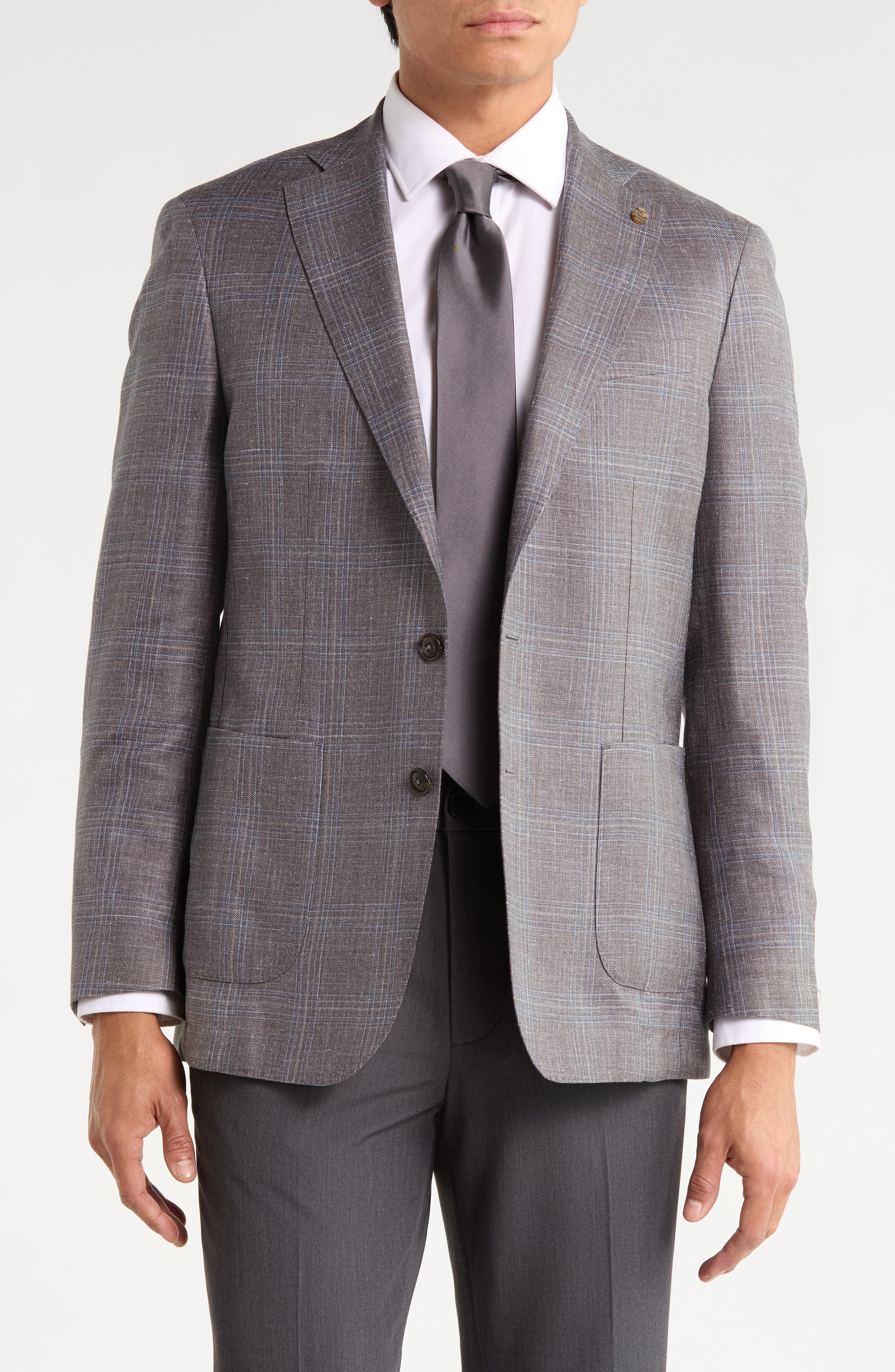 Crown Crafted Pearce Tailored Plaid Wool, Silk & Linen Sport Coat