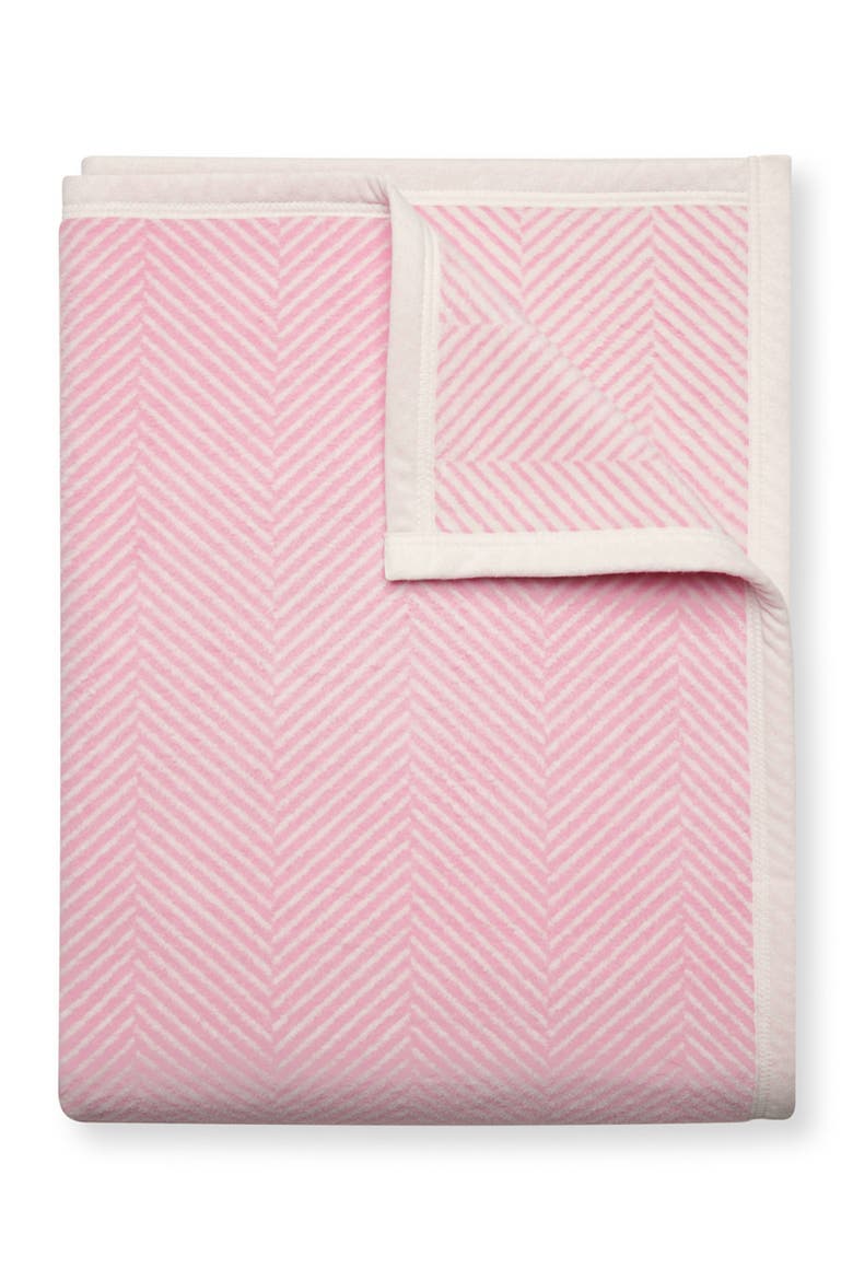 Harborview Herringbone Throw Blanket, Main, color, BLUSH
