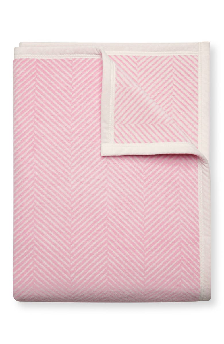 ChappyWrap Harborview Herringbone Throw Blanket, Main, color, Blush