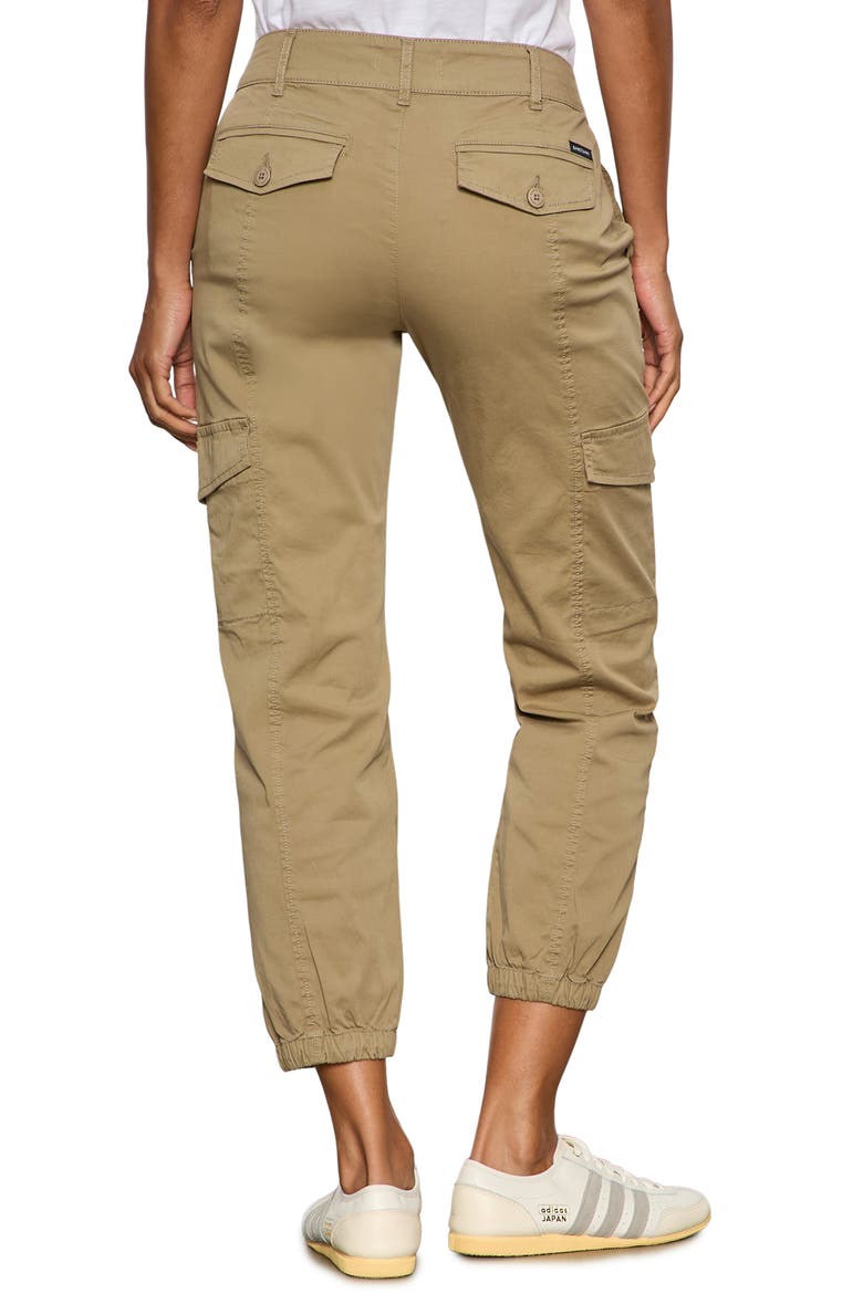 Rebel Crop Stretch Cotton Cargo Pants, Alternate, color, COVERT GREEN