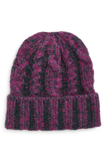 Melrose And Market Marled Cable Knit Beanie In Pink