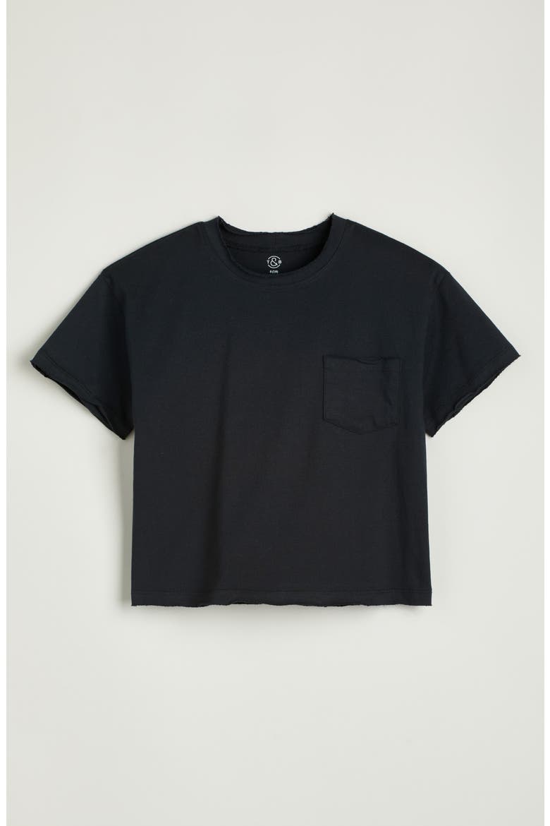 Kids' Boxy Pocket T-Shirt, Main, color, BLACK JET
