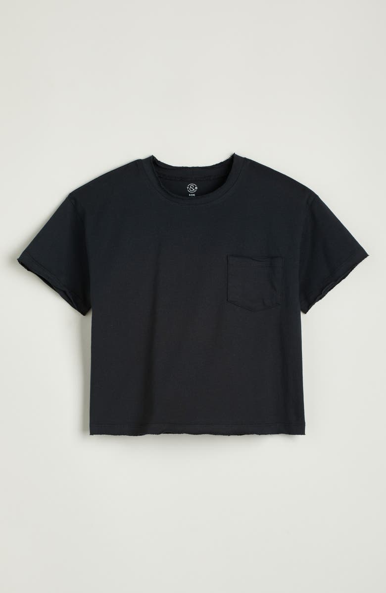 Treasure & Bond Kids' Boxy Pocket T-Shirt, Main, color, Black Jet