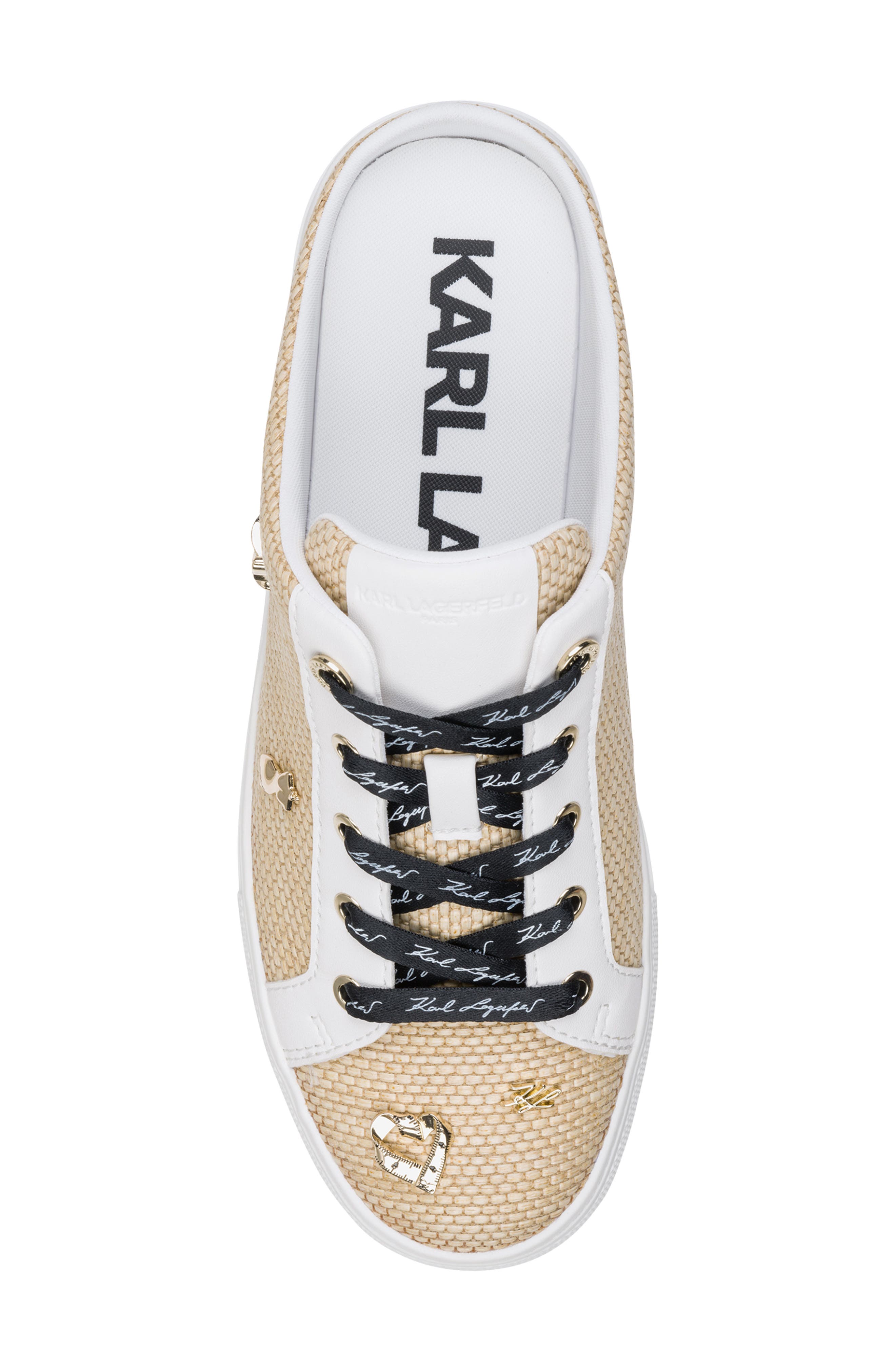 KARL LAGERFELD PARIS Cambria Mule Sneaker, Alternate, color, Natural/ Bright White