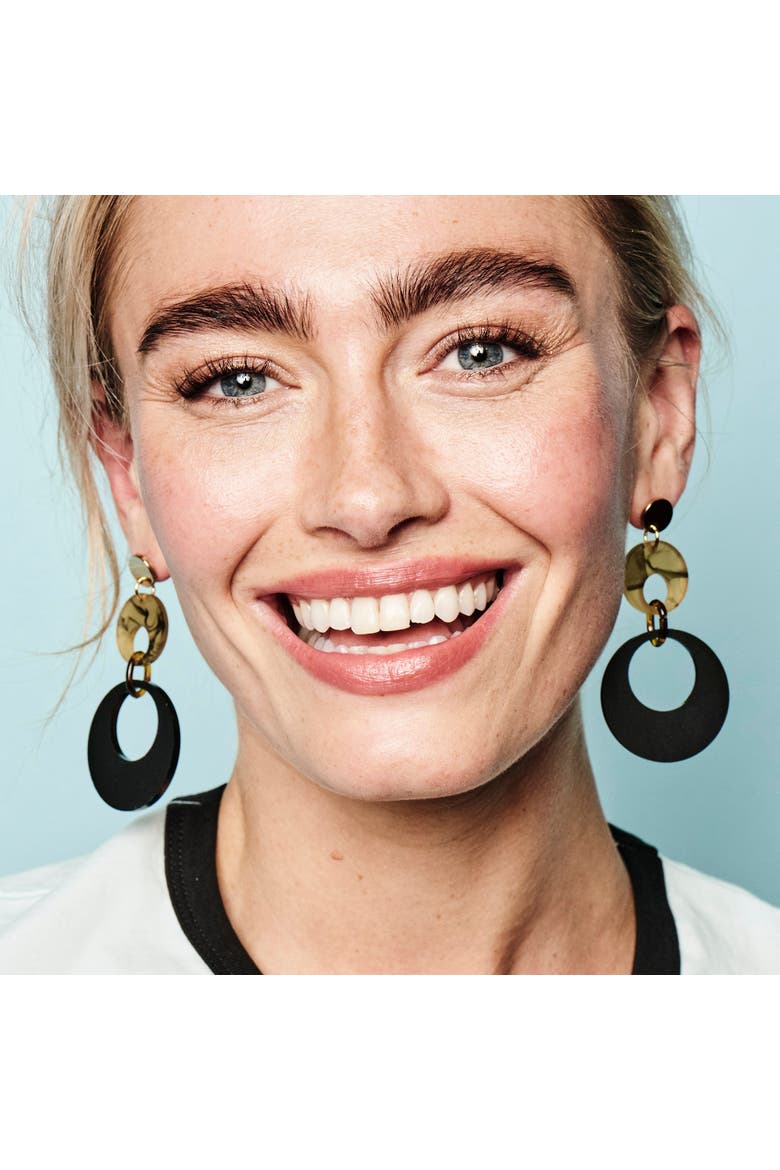 Swinging Circle Drop Earrings, Alternate, color, Black & White Tortoiseshell