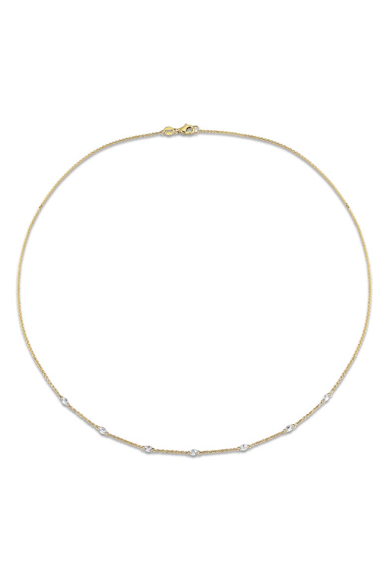3/4 CTW Lab-Grown Diamond Station Necklace 14K, Alternate, color, Yellow Gold