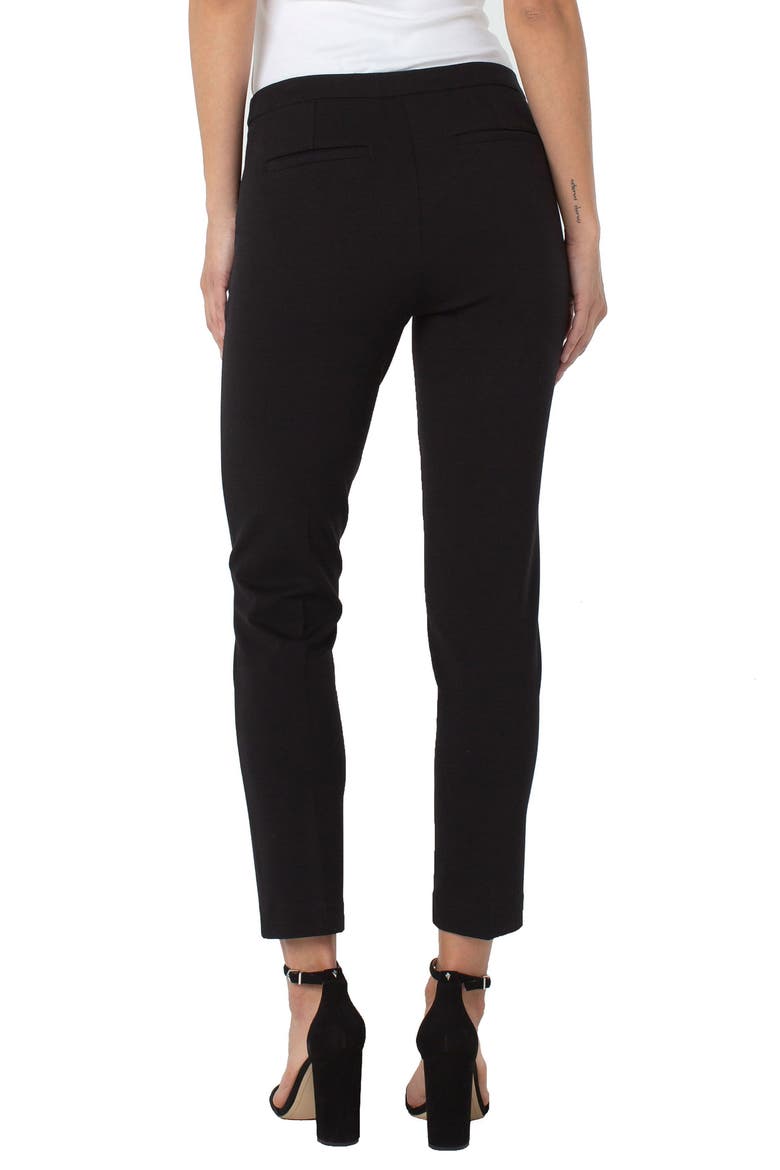 Kayla Pull-On Slim Ponte Pants, Alternate, color, BLACK