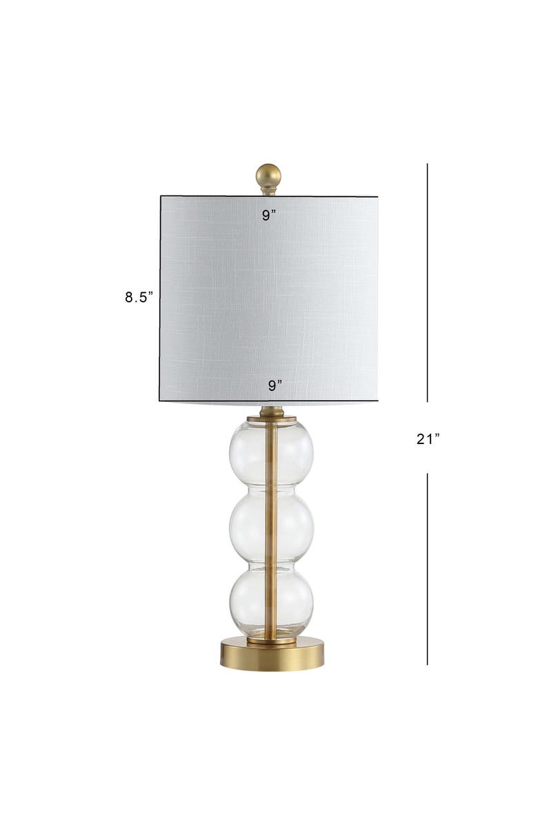 JONATHAN Y February Glass/Metal LED Table Lamp, Alternate, color, Clear/Brass Gold
