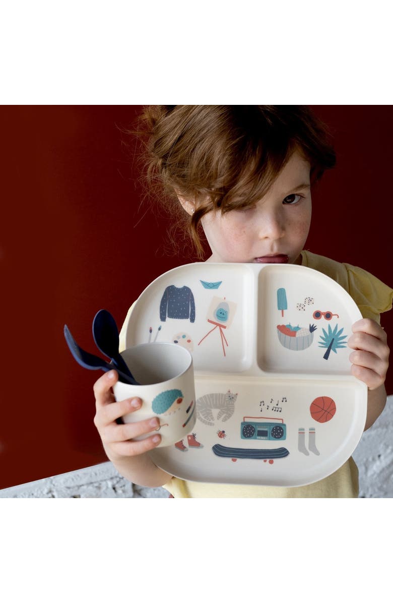 EKOBO Illustrated Kid Dinner Set, Alternate, color, Royal Blue